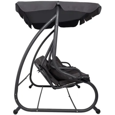 Záhradná hojdačka SPRINGOS BOHEMA 4-miestna, tmavo šedá