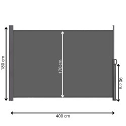 Bočná výsuvná markíza 400x180 cm SPRINGOS AW0007 antracitová