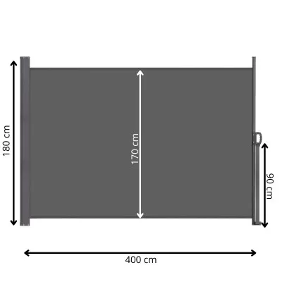 Bočná výsuvná markíza 400x180 cm SPRINGOS AW0007 antracitová