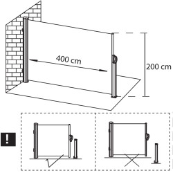 Bočná výsuvná markíza 400x200 cm SPRINGOS AW0008 antracitová