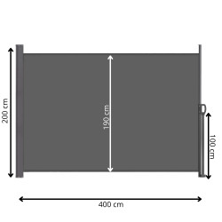 Bočná výsuvná markíza 400x200 cm SPRINGOS AW0008 antracitová