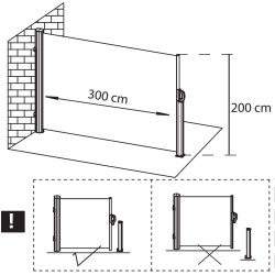 Bočná výsuvná markíza 300x200 cm SPRINGOS AW0009 antracitová