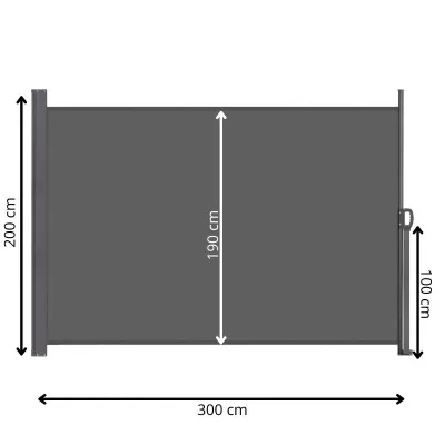 Bočná výsuvná markíza 300x200 cm SPRINGOS AW0009 antracitová