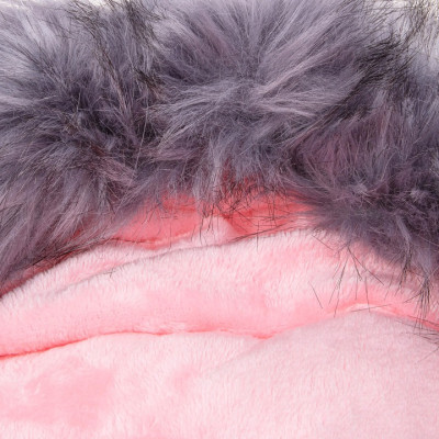 Zimný fusak s kožúškom 4v1 SPRINGOS FLUFFY ružový