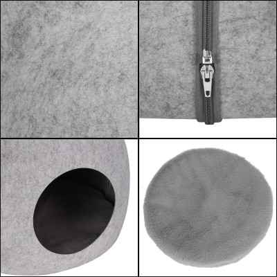 Domček pre mačku s ušami SPRINGOS PA0240 sivý