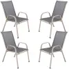 Set 4x Záhradné kreslo SPRINGOS MONZA GF0072 sivé