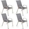 Set 4x Záhradné kreslo SPRINGOS MONZA GF0072 sivé