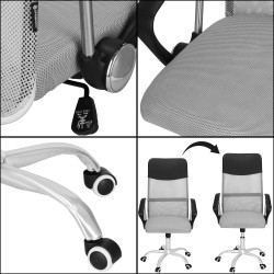 Kancelárska stolička ergonomická SPRINGOS HF0032 šedo-čierna