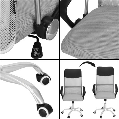 Kancelárska stolička ergonomická SPRINGOS HF0032 šedo-čierna