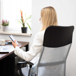 Kancelárska stolička ergonomická SPRINGOS HF0032 šedo-čierna