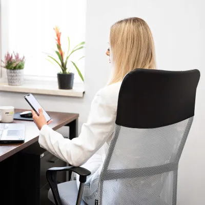 Kancelárska stolička ergonomická SPRINGOS HF0032 šedo-čierna