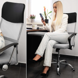 Kancelárska stolička ergonomická SPRINGOS HF0032 šedo-čierna