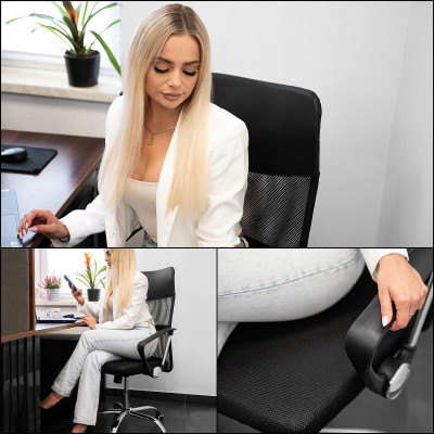 Kancelárska stolička ergonomická SPRINGOS HF0033 čierna