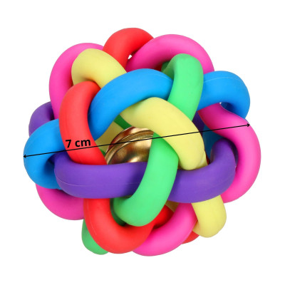 Hračka pre mačky / psy - Loptička so zvončekom 7 cm SPRINGOS PA0250 farebný