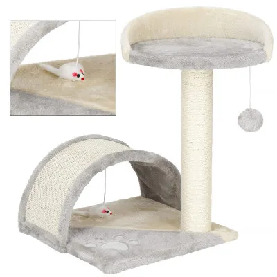 Škrabadlo pre mačky - Veža s tunelom 2 poschodia 47 cm SPRINGOS PA1034