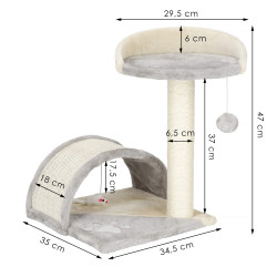 Škrabadlo pre mačky - Veža s tunelom 2 poschodia 47 cm SPRINGOS PA1034