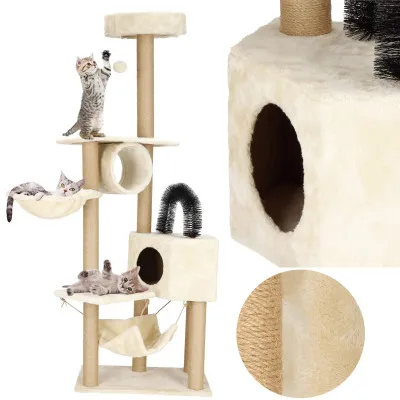 Škrabadlo pre mačky - Domček Lux 7 poschodí 154 cm SPRINGOS PA1044