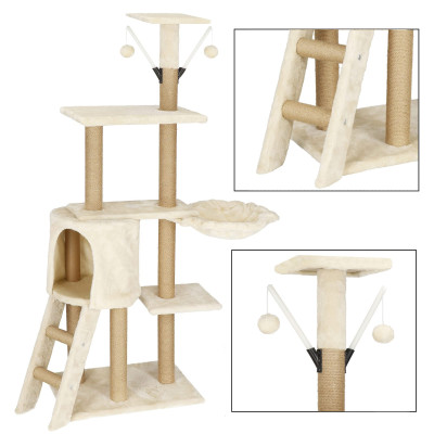 Škrabadlo pre mačky - Domček so schodmi 6 poschodí 136 cm SPRINGOS PA1041