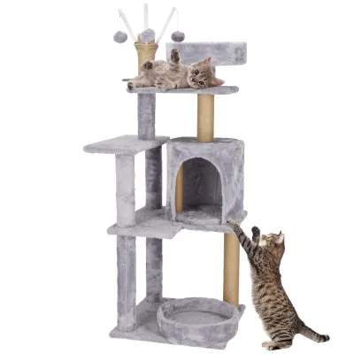 Škrabadlo pre mačky - Domček s odpočívadlami 5 poschodí 127 cm SPRINGOS PA1048