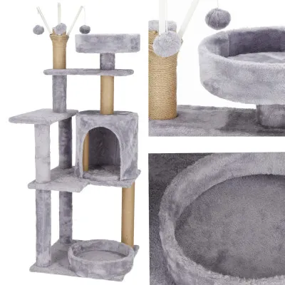 Škrabadlo pre mačky - Domček s odpočívadlami 5 poschodí 127 cm SPRINGOS PA1048