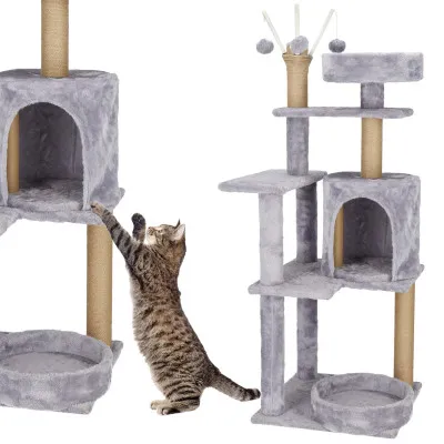 Škrabadlo pre mačky - Domček s odpočívadlami 5 poschodí 127 cm SPRINGOS PA1048