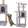 Škrabadlo pre mačky - Domček s odpočívadlami 5 poschodí 127 cm SPRINGOS PA1048