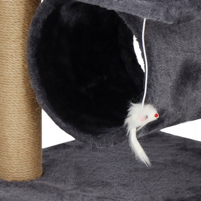 Škrabadlo pre mačky - Domček s tunelom 4 poschodia 62 cm SPRINGOS PA1038