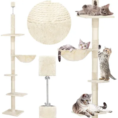 Škrabadlo pre mačky - Veža s odpočívadlami 4 patta 240-265 cm SPRINGOS PA1052