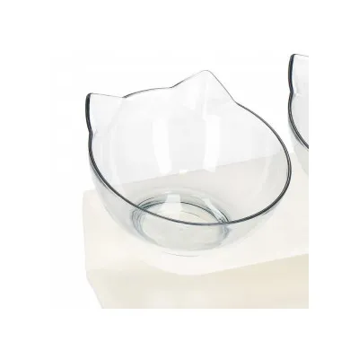 Sada misiek so stojanom 2x13 cm pre psa / mačku biela SPRINGOS