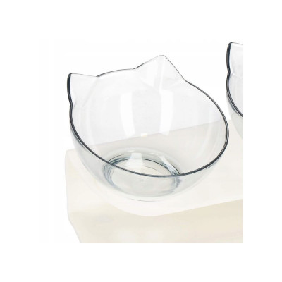 Sada misiek so stojanom 2x13 cm pre psa / mačku biela SPRINGOS