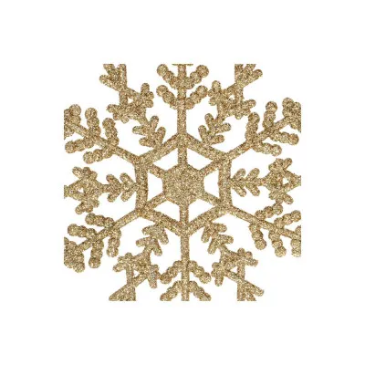 Vianočné ozdoby - Snehové vločky s trblietkami 12cm, zlaté, sada 3ks