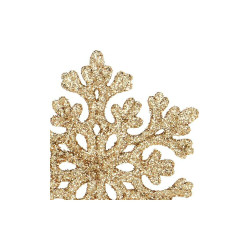 Vianočné ozdoby - Snehové vločky s trblietkami 8cm, zlaté, sada 8ks