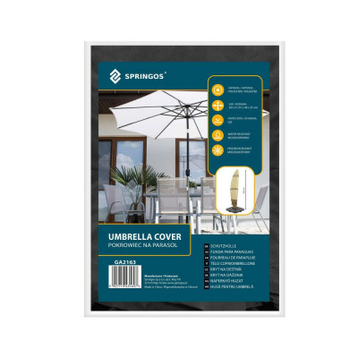 Kryt na slnečník 205 cm, čierny SPRINGOS EXTERIO