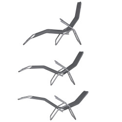 Záhradné lehátko SPRINGOS SIESTA tmavo šedé