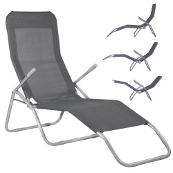 Záhradné lehátko SPRINGOS SIESTA tmavo šedé