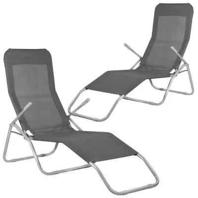 Záhradné lehátko SPRINGOS SIESTA tmavo šedé