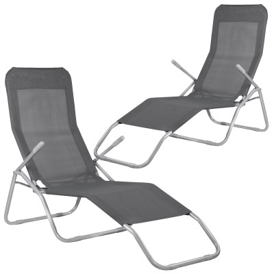 Záhradné lehátko SPRINGOS SIESTA tmavo šedé