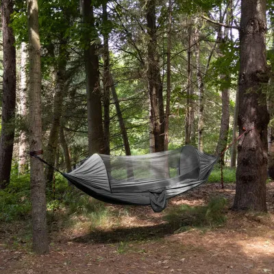 Hamaka s moskytiérou 260x140 cm, šedá SPRINGOS AMAZON