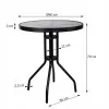 Záhradný stolík 60 cm SPRINGOS BISTRO čierny