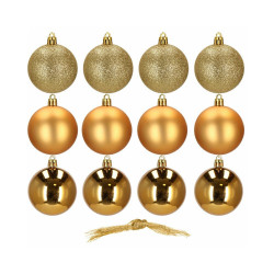 Vianočné banky zlaté mix - 6cm, sada 12ks