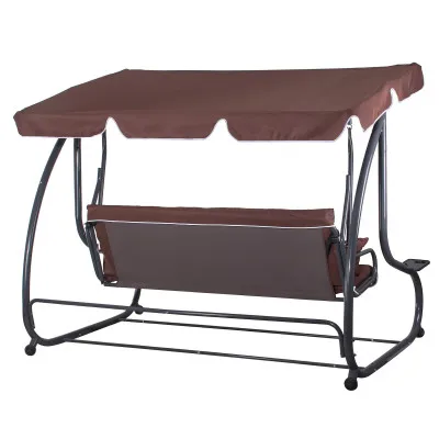 Záhradná hojdačka 4-miestna, hnedá SPRINGOS FLORIDA