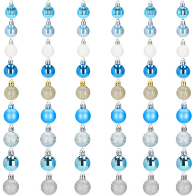 Vianočné banky modro-strieborné mix - 3cm, maxi sada 54ks