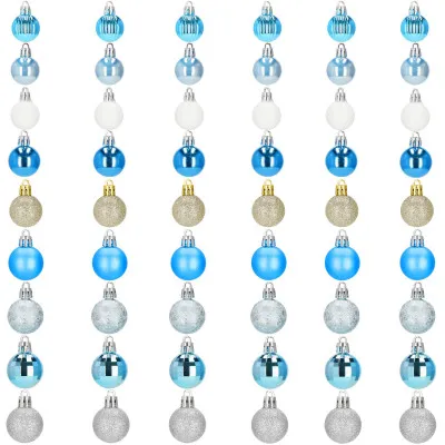 Vianočné banky modro-strieborné mix - 3cm, maxi sada 54ks