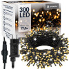 Základné informácie: Značka: Springos®. Farba LED: teplá biela + studený biely záblesk. Počet diód: 300 LED. Svetelný režim: stále + blesk. Celková dĺžka: 17,5m. Dĺžka dielu s LED: 15m. Farba zástrčky a izolácia: čierna zástrčka, zelená izolácia. Napájanie: sieť. Certifikáty: CE, RoHS. Použitie: vonkajšie / vnútorné. Ďalšie informácie: energeticky úsporné LED, možnosť vzájomného spojenia, hermetické konektory. Špecifikácia: Farba: teplá biela + studená biela záblesk. Svetlo: stále + blesk. Dĺžka osvetľovacej časti: 15m. Dĺžka kábla: 2,5m. Rozteč svetla: 5 cm. Lampy s 300 mikro LED Vstupné napätie: 31V. Výstupný výkon: 31V, 12W. Napájanie: 4,5V. Napájanie: sieť 220/240 V. Energeticky úsporné diódy. Poháňané elektrinou. Vypálením 1 diódy sa súprava nevypne!. Vodotesné diódy - bez napájania. Svietidlá na odolných medených drôtoch s priemerom 1,3 mm, odolné proti zlomeniu. Certifikát: CE, RoHS. Trieda tesnosti: IP44. Vonkajšie a vnútorné použitie. Možnosť pripojenia až 3 svetelných reťazí. Napájanie LED: 1,8-3,6 V / 20mA.