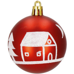 Vianočné banky červeno-zlaté mix - sada 42ks