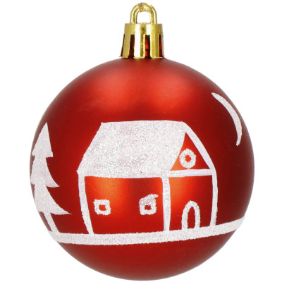 Vianočné banky červeno-zlaté mix - sada 42ks