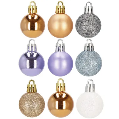 Vianočné banky farebné mix - 3cm, maxi sada 54ks