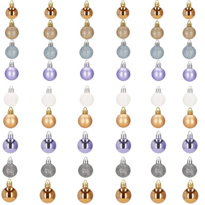 Vianočné banky farebné mix - 3cm, maxi sada 54ks