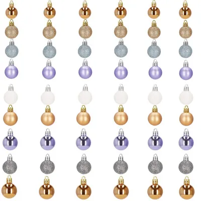 Vianočné banky farebné mix - 3cm, maxi sada 54ks