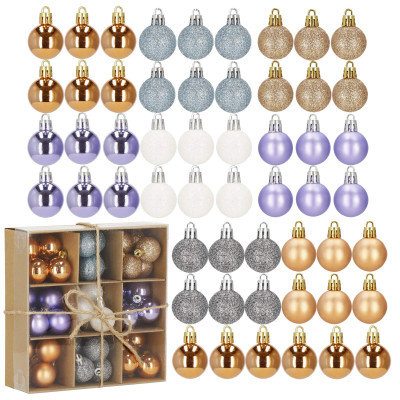 Vianočné banky farebné mix - 3cm, maxi sada 54ks